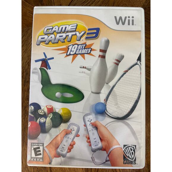 Game party 3 Wii 19 hit games WB games Nintendo 2009 complete with manual & case - Picture 1 of 3